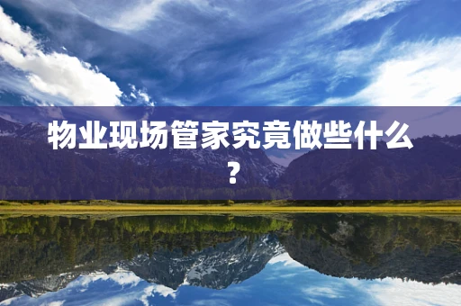 物业现场管家究竟做些什么？
