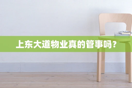 上东大道物业真的管事吗？