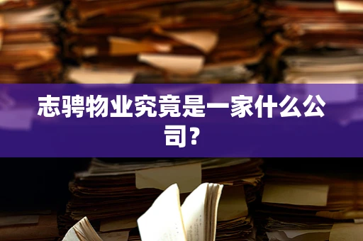 志骋物业究竟是一家什么公司？