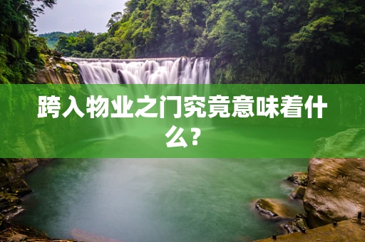 跨入物业之门究竟意味着什么？