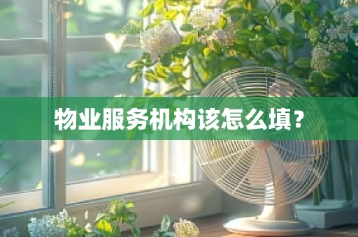 物业服务机构该怎么填？