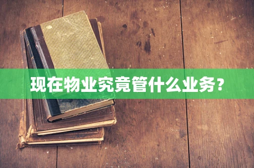 现在物业究竟管什么业务？