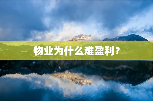 物业为什么难盈利？