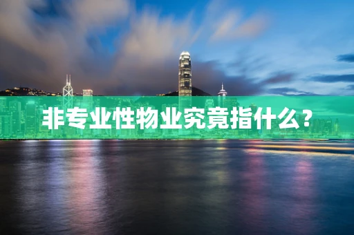 非专业性物业究竟指什么？