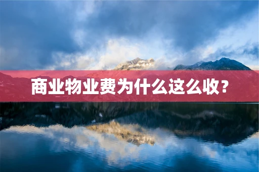 商业物业费为什么这么收？