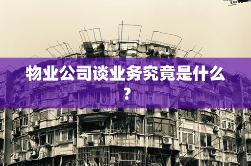物业公司谈业务究竟是什么？