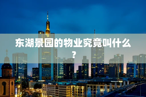 东湖景园的物业究竟叫什么？