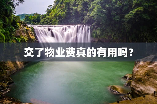 交了物业费真的有用吗？