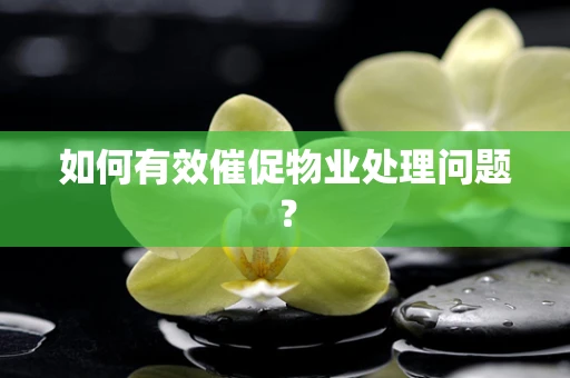如何有效催促物业处理问题？