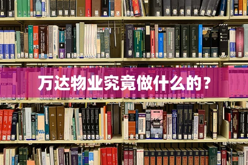 万达物业究竟做什么的？