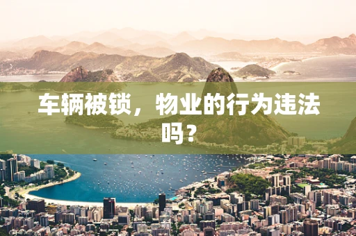 车辆被锁，物业的行为违法吗？