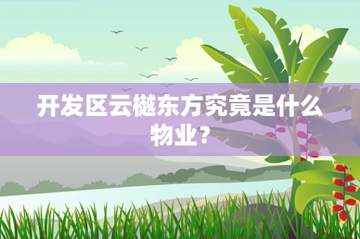开发区云樾东方究竟是什么物业？