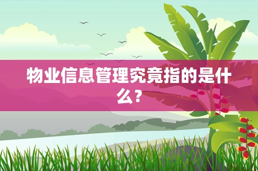 物业信息管理究竟指的是什么？
