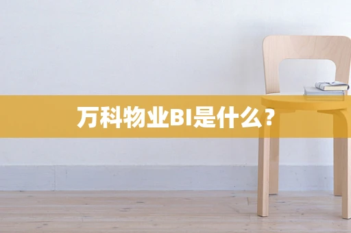 万科物业BI是什么？