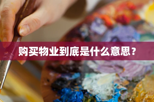 购买物业到底是什么意思？