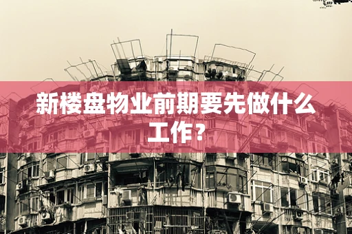 新楼盘物业前期要先做什么工作？