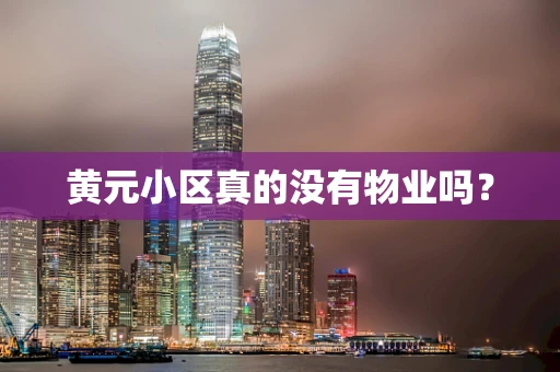 黄元小区真的没有物业吗？