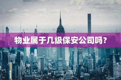 物业属于几级保安公司吗？