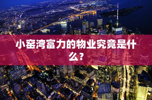 小窑湾富力的物业究竟是什么？