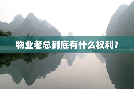 物业老总到底有什么权利？