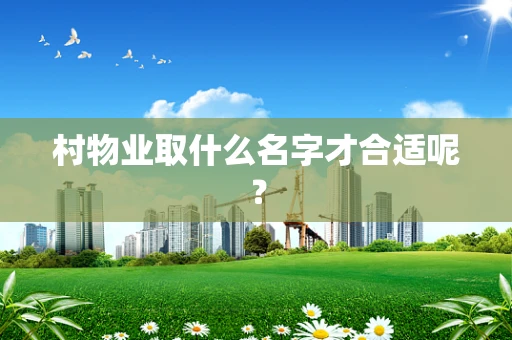 村物业取什么名字才合适呢？