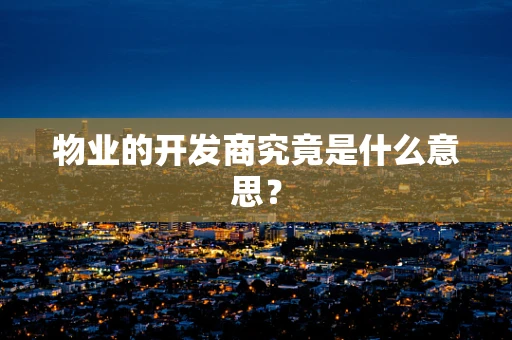 物业的开发商究竟是什么意思？