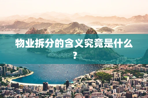 物业拆分的含义究竟是什么？