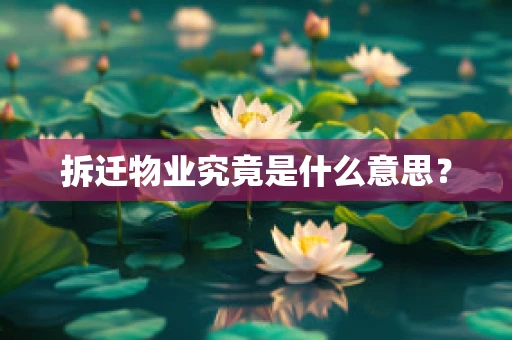 拆迁物业究竟是什么意思？