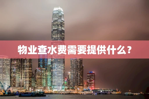 物业查水费需要提供什么？