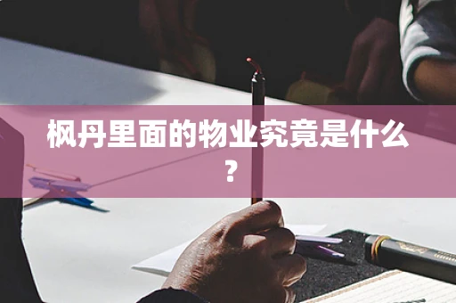 枫丹里面的物业究竟是什么？