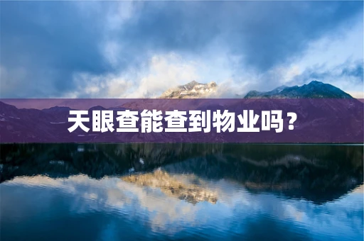 天眼查能查到物业吗？
