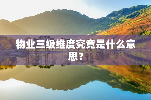 物业三级维度究竟是什么意思？