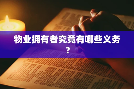 物业拥有者究竟有哪些义务？