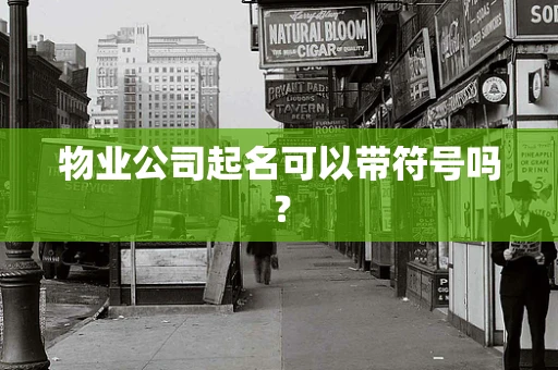 物业公司起名可以带符号吗？