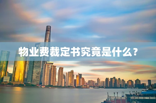 物业费裁定书究竟是什么？