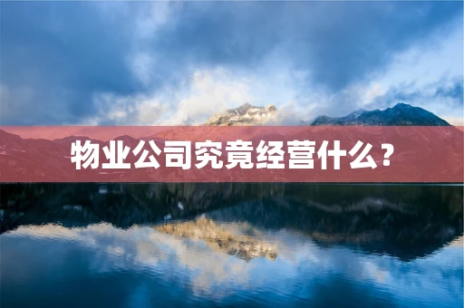 物业公司究竟经营什么？