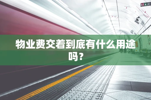 物业费交着到底有什么用途吗？