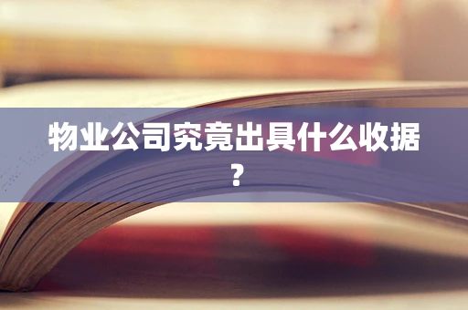 物业公司究竟出具什么收据？