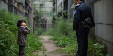 小区物业打小孩，这犯法吗？
